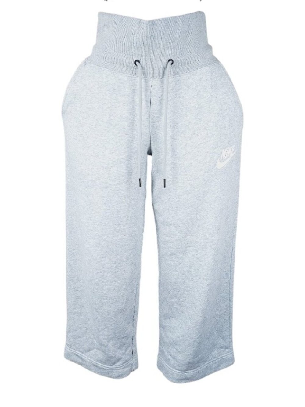 Nike Women's Light Gray Sportswear Heather Crop Wide-Leg Pants Size M